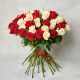 Букет из 51 красной и белой розы